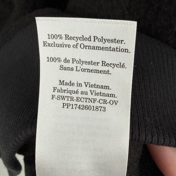 Everlane the ReNew Teddy Fleece Oversized Crew Sweatshirt in black Size S - Picture 6 of 10